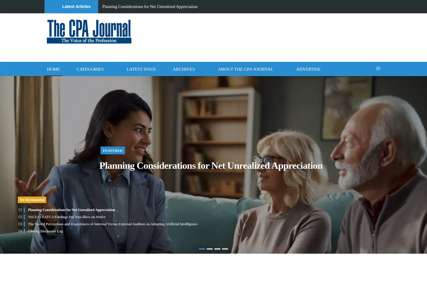 Screenshot of cpajournal.com