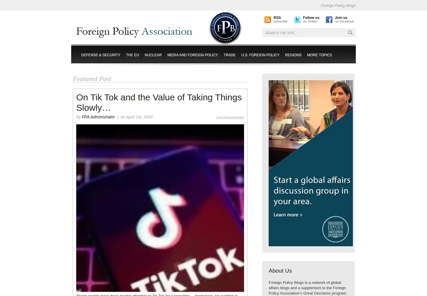 Screenshot of foreignpolicyblogs.com