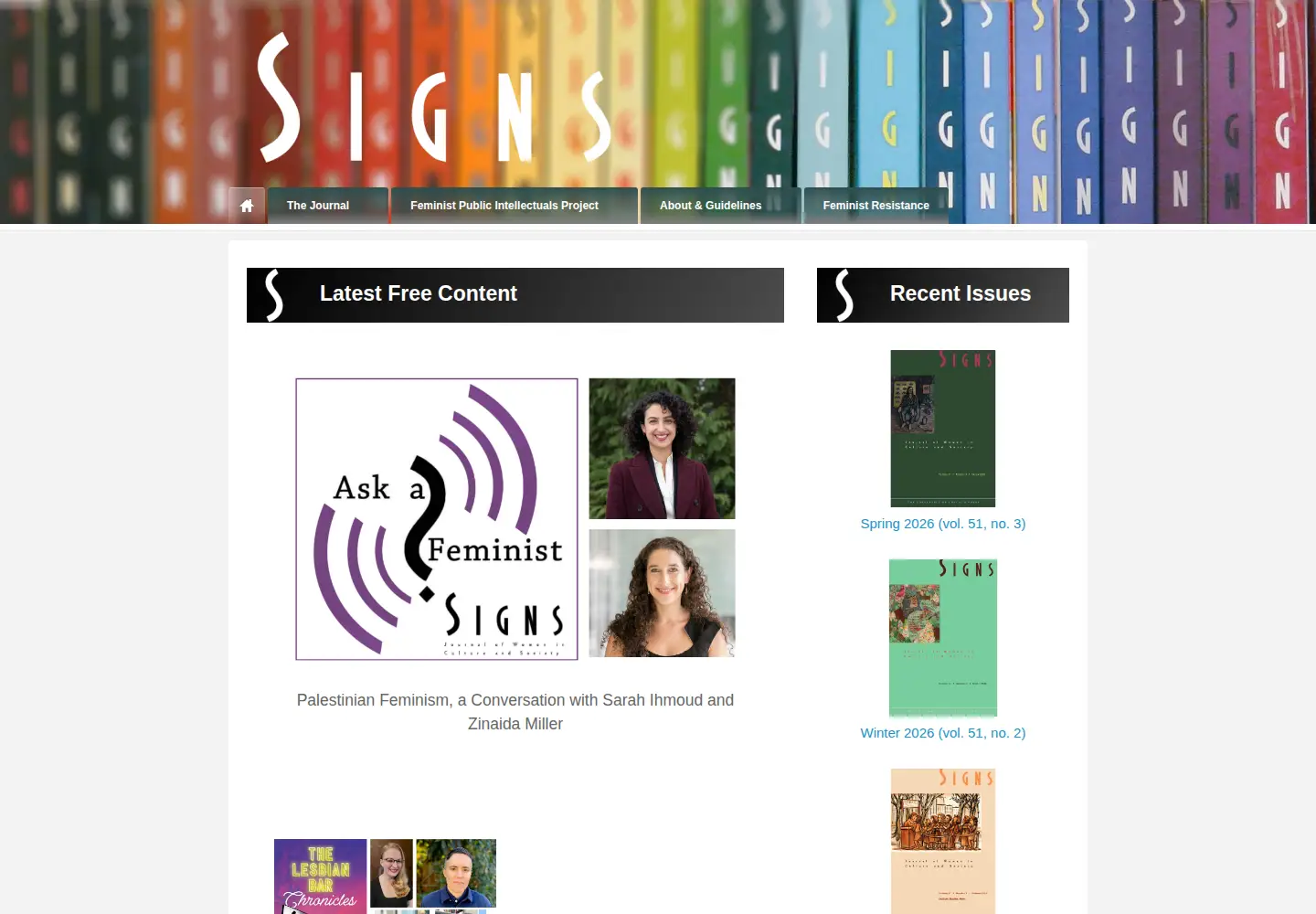 Screenshot of signsjournal.org