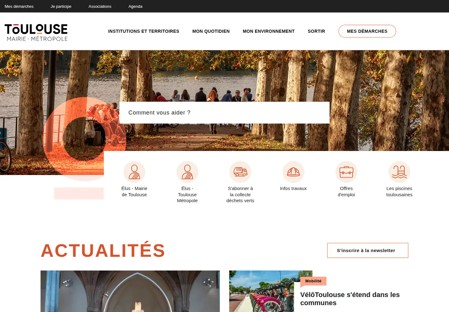 Captured homepage of toulouse.fr in the current scan