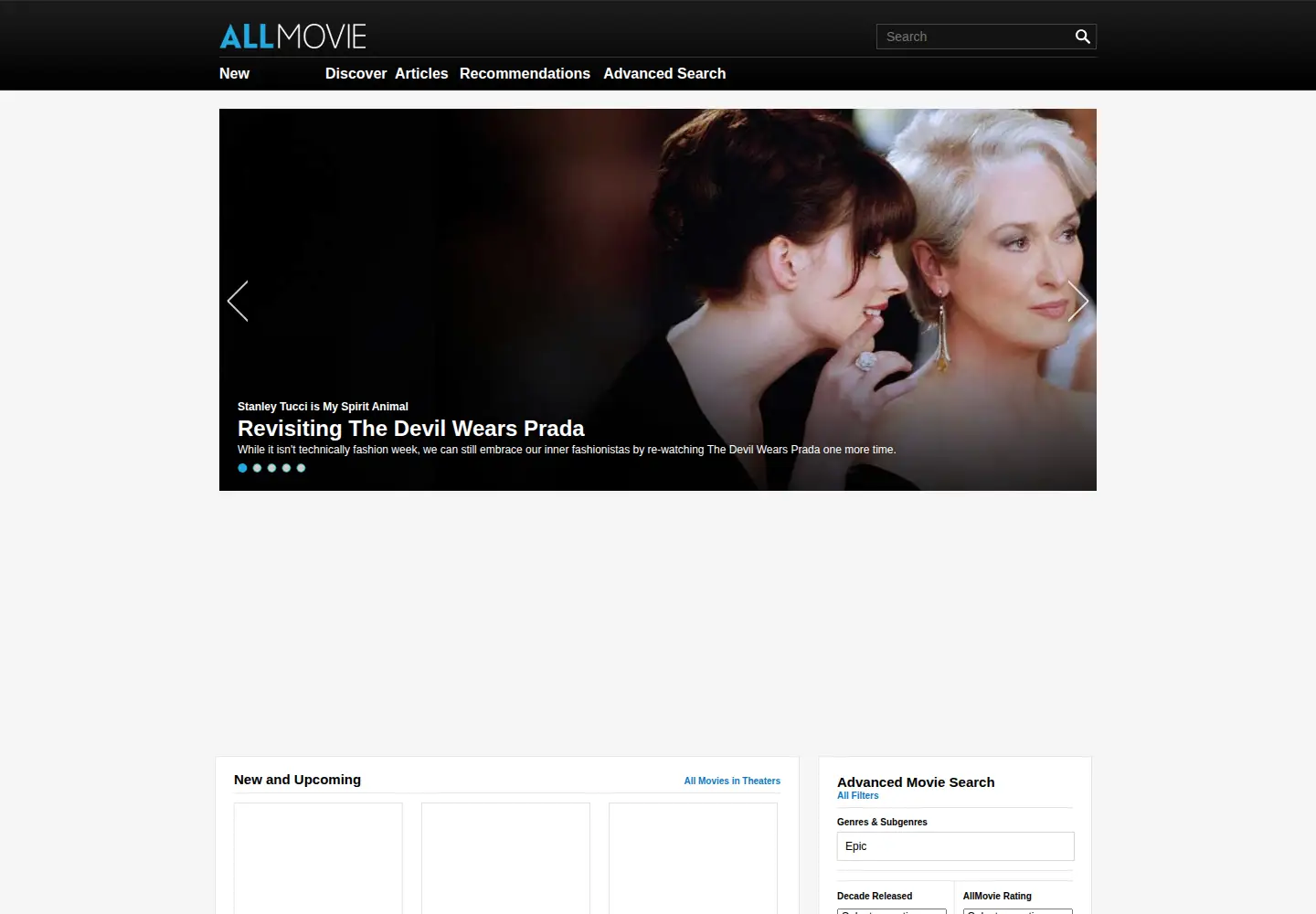 Screenshot of allmovie.com