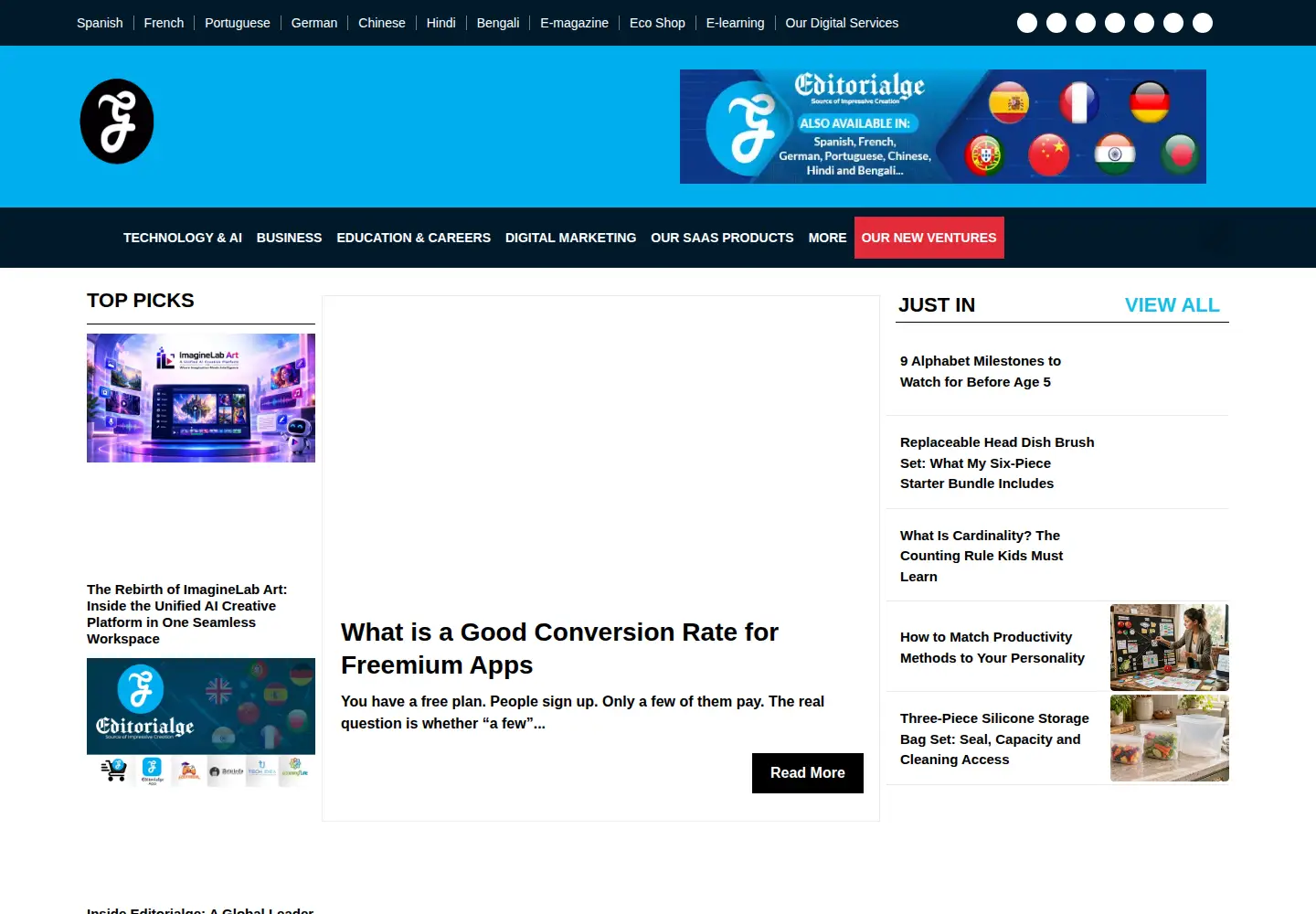 Screenshot of editorialge.com