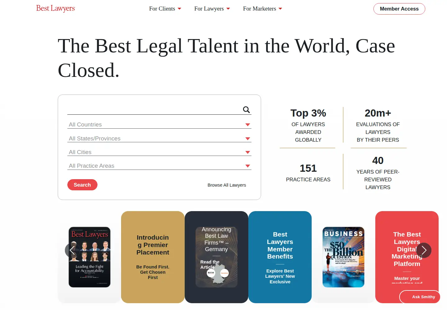 Screenshot of bestlawyers.com