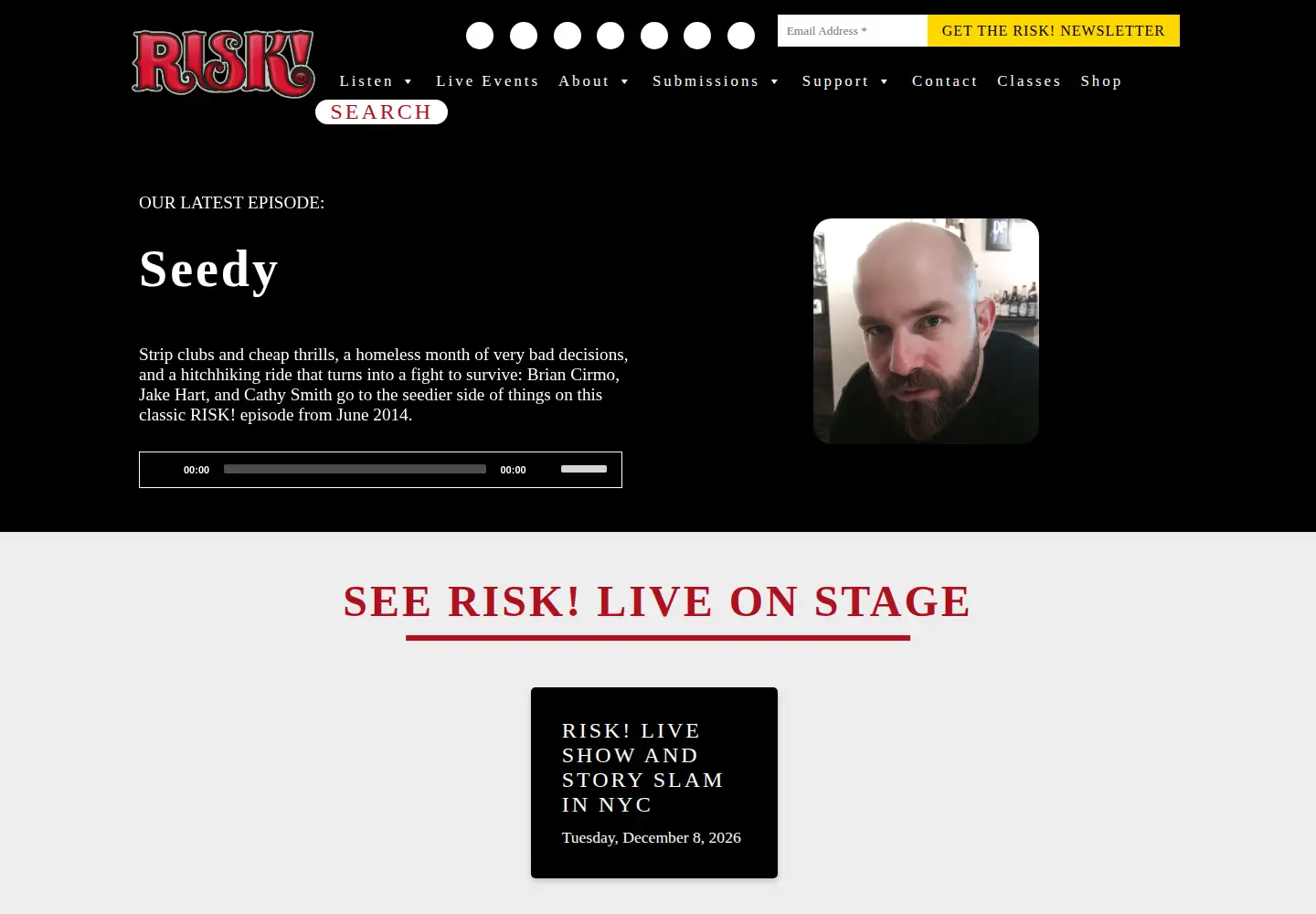 Captured homepage of risk-show.com in the current scan