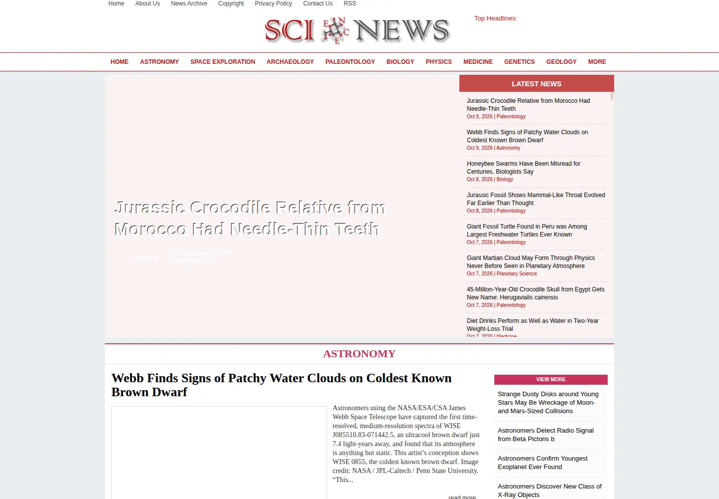 Screenshot of sci-news.com