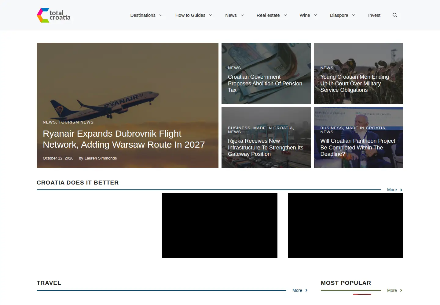 Screenshot of total-croatia-news.com
