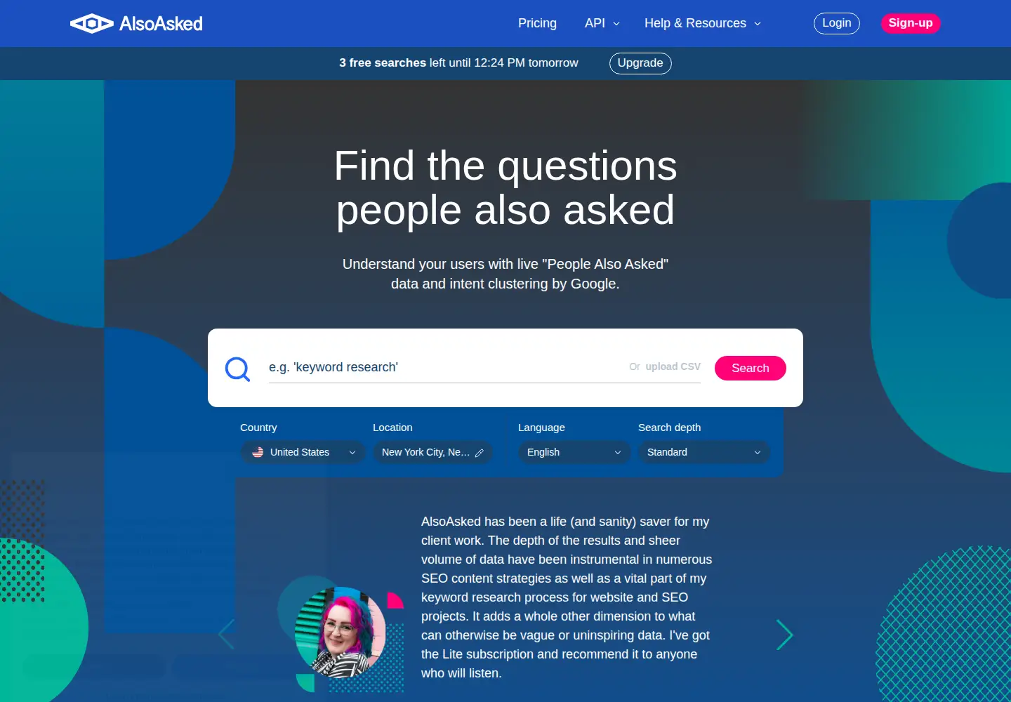 Screenshot of alsoasked.com