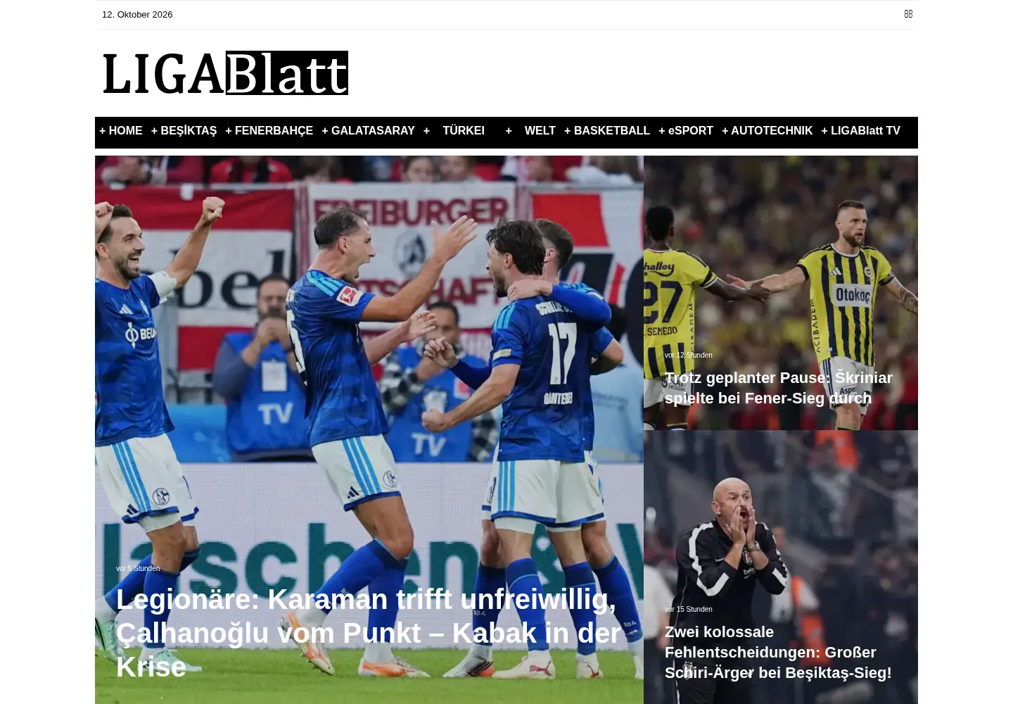 Screenshot of ligablatt.de