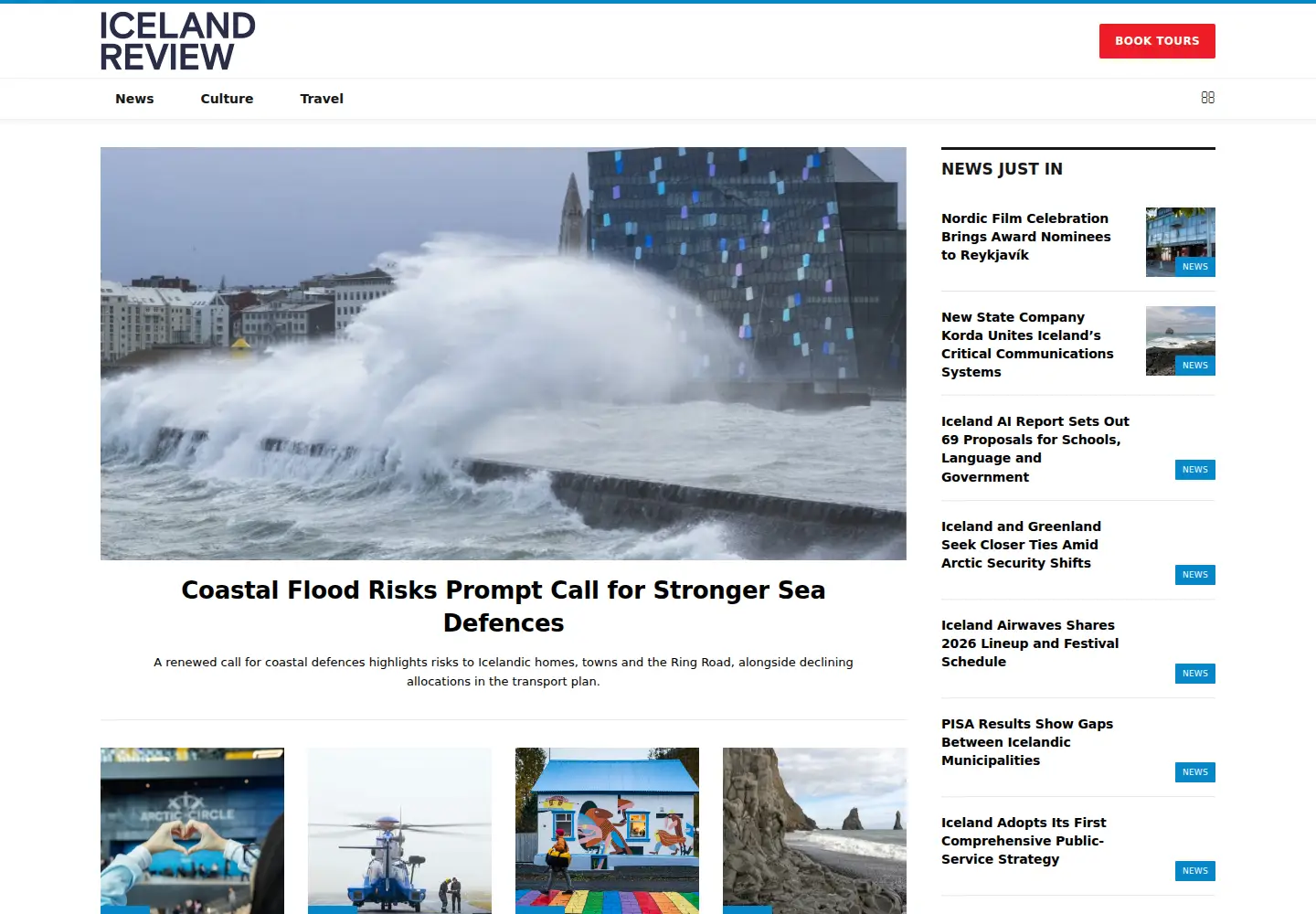 Screenshot of icelandreview.com