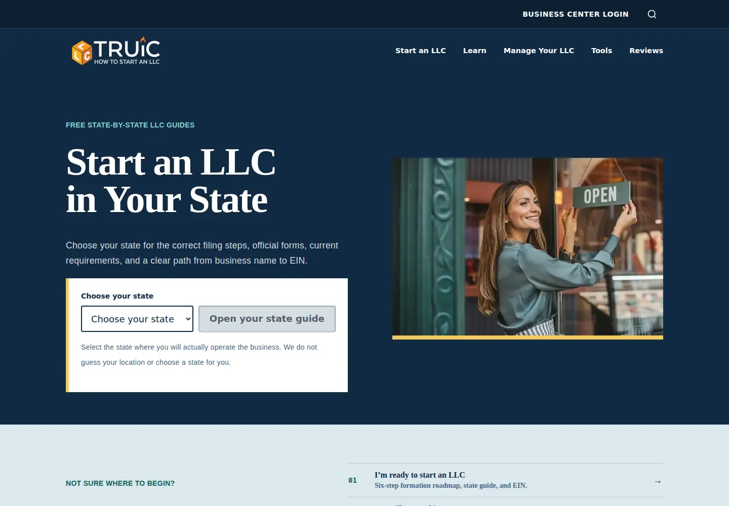 Screenshot of howtostartanllc.com