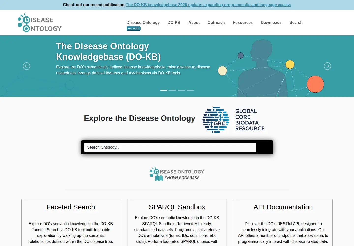 Screenshot of disease-ontology.org