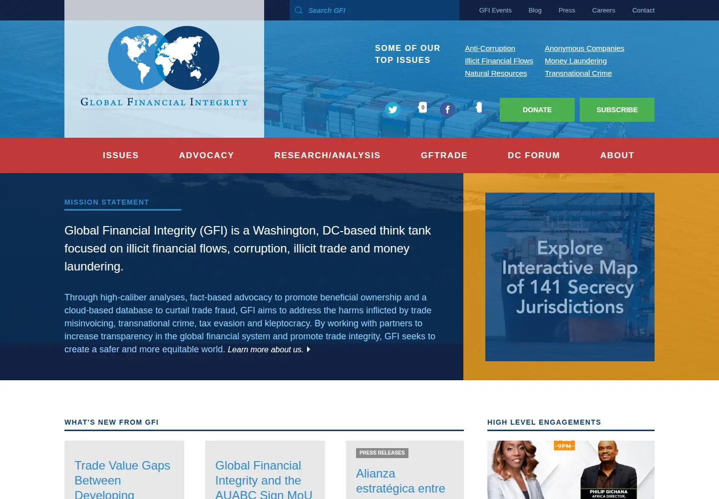 Screenshot of gfintegrity.org