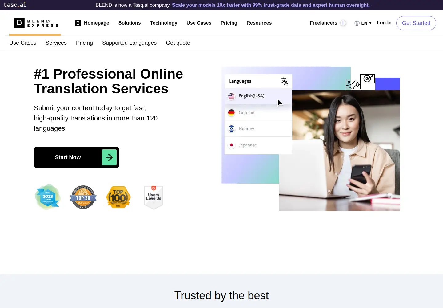 Screenshot of onehourtranslation.com