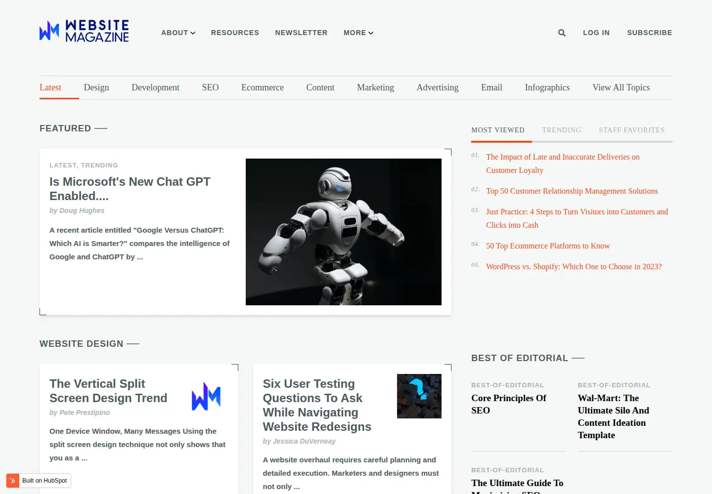 Screenshot of websitemagazine.com