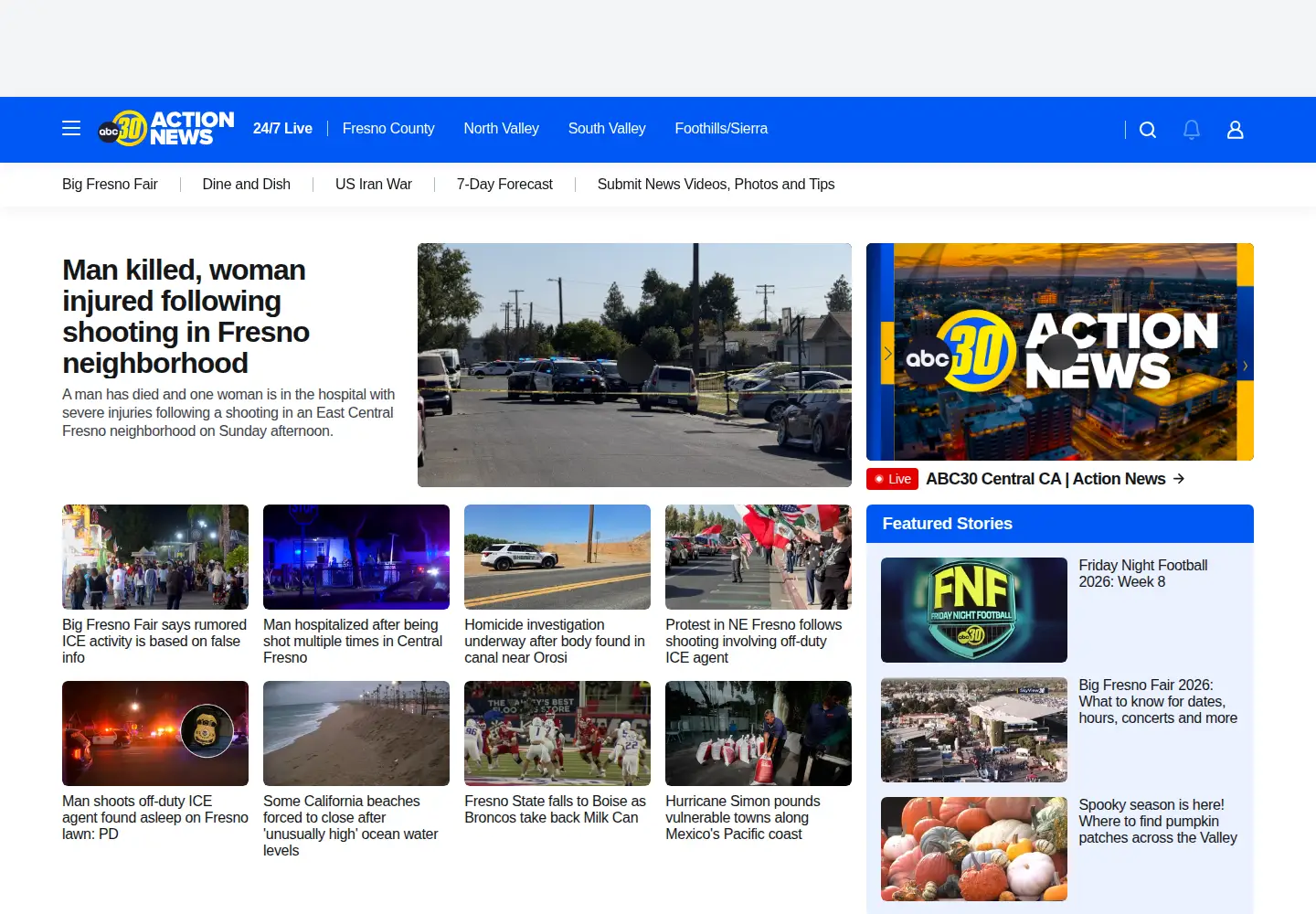 Screenshot of abc30.com