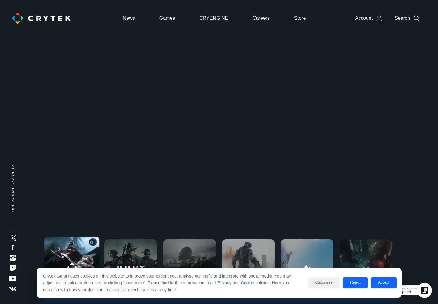 Screenshot of crytek.com