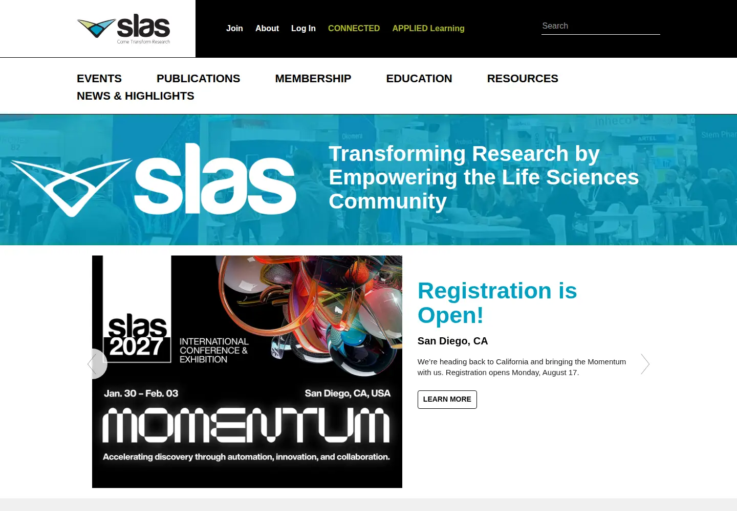 Screenshot of slas.org