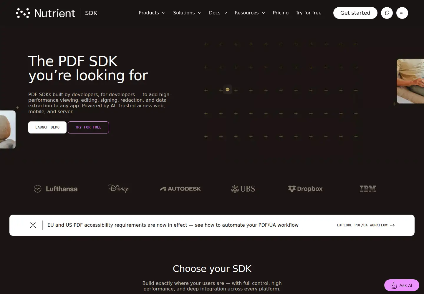 Screenshot of pspdfkit.com