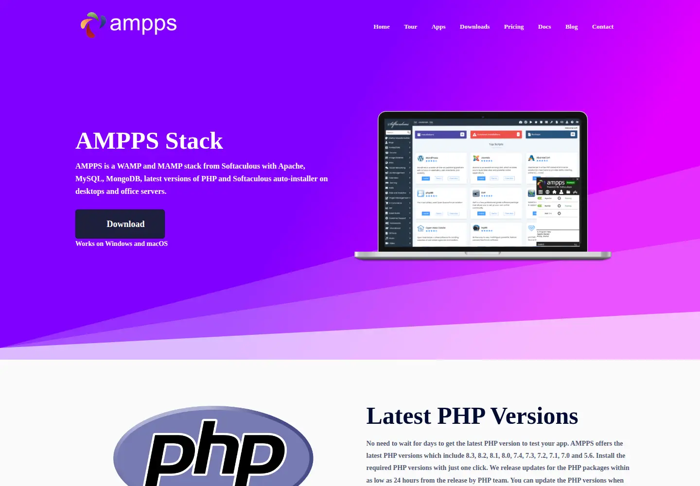 Screenshot of ampps.com