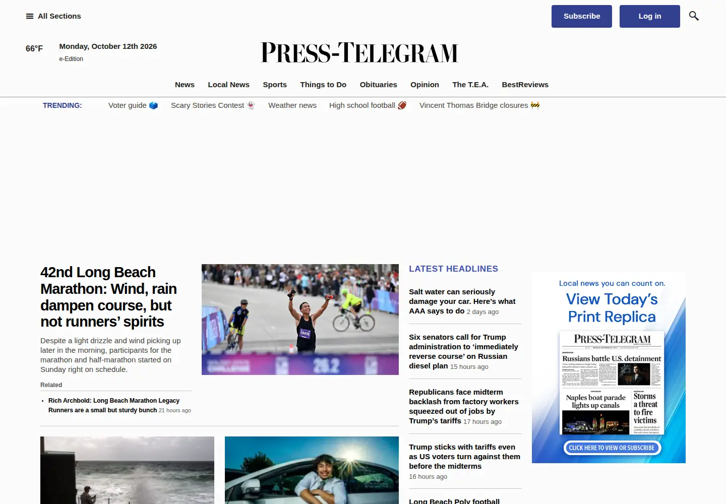 Captured homepage of presstelegram.com in the current scan
