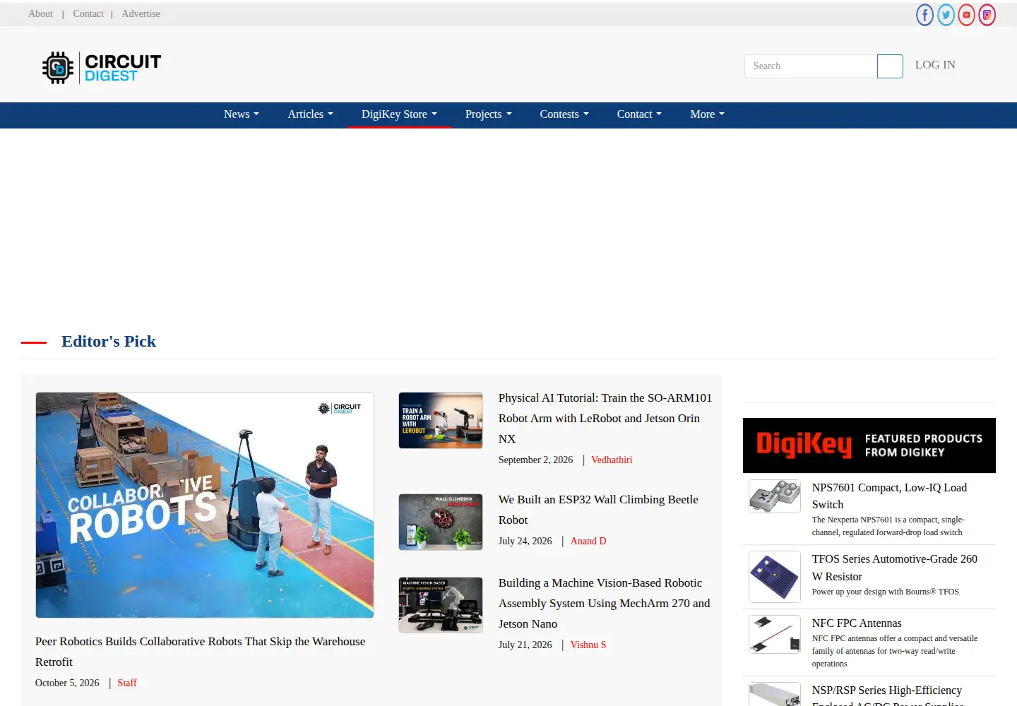 Screenshot of circuitdigest.com