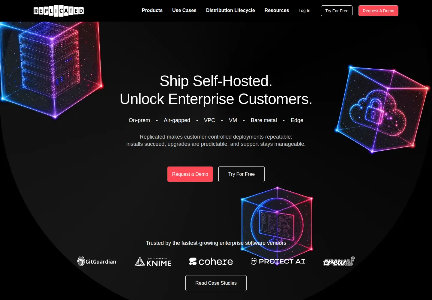 Captured homepage of replicated.com in the current scan
