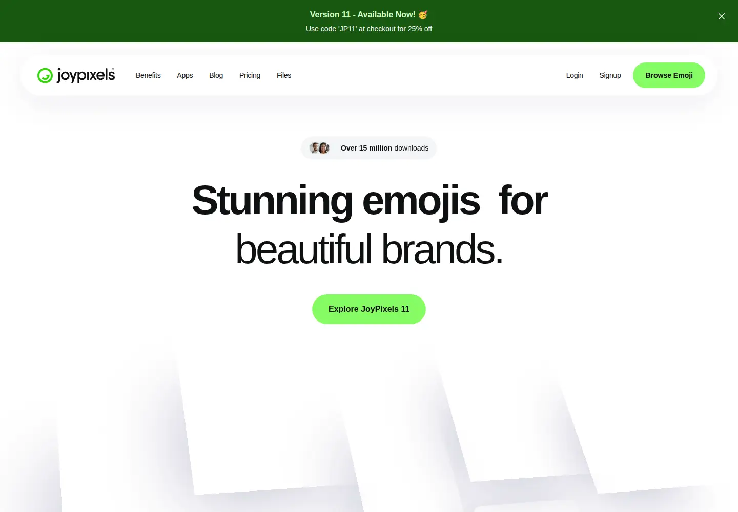 Captured homepage of emojione.com in the current scan