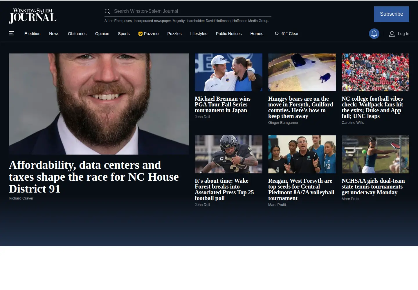 Captured homepage of journalnow.com in the current scan