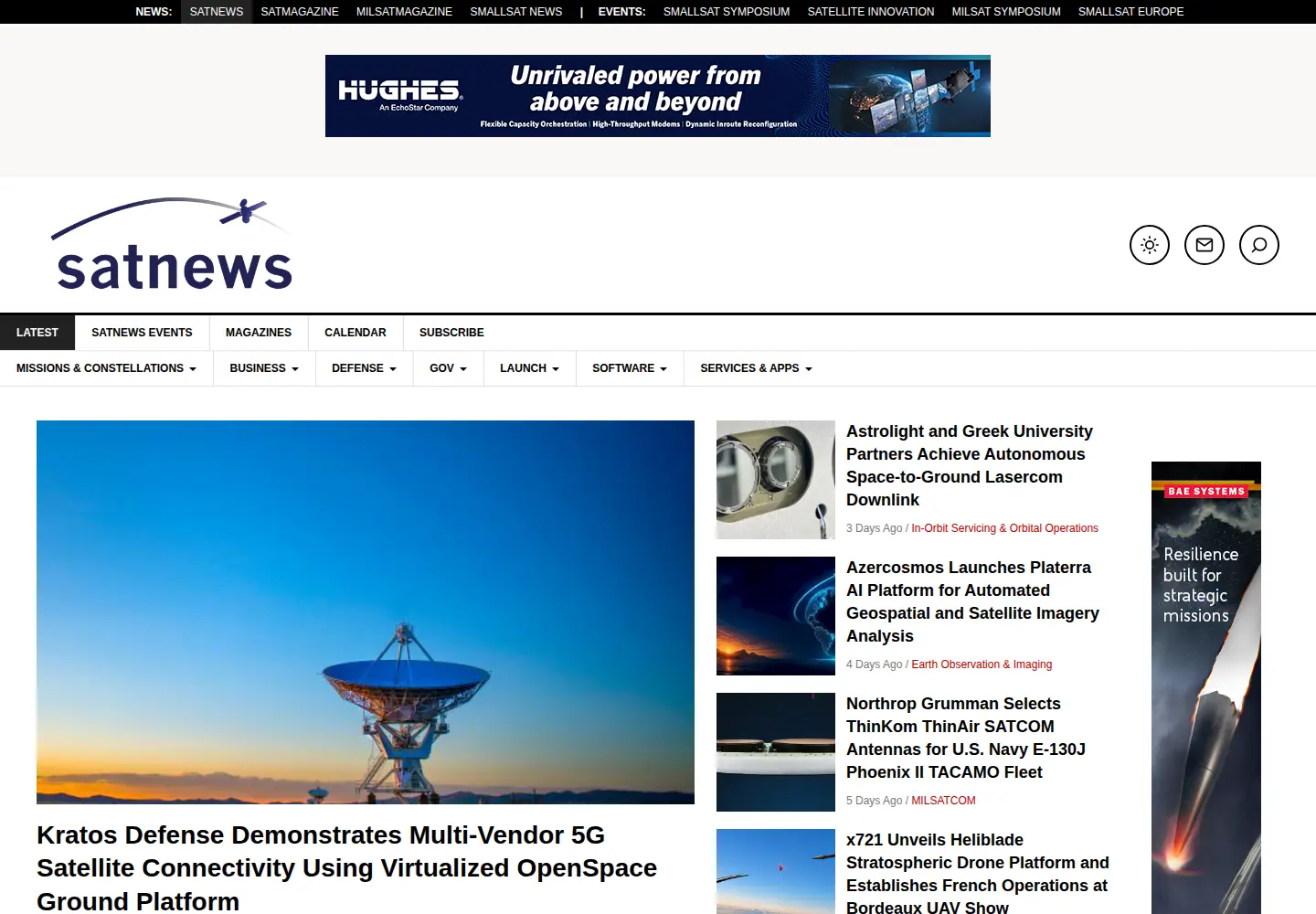 Screenshot of satnews.com