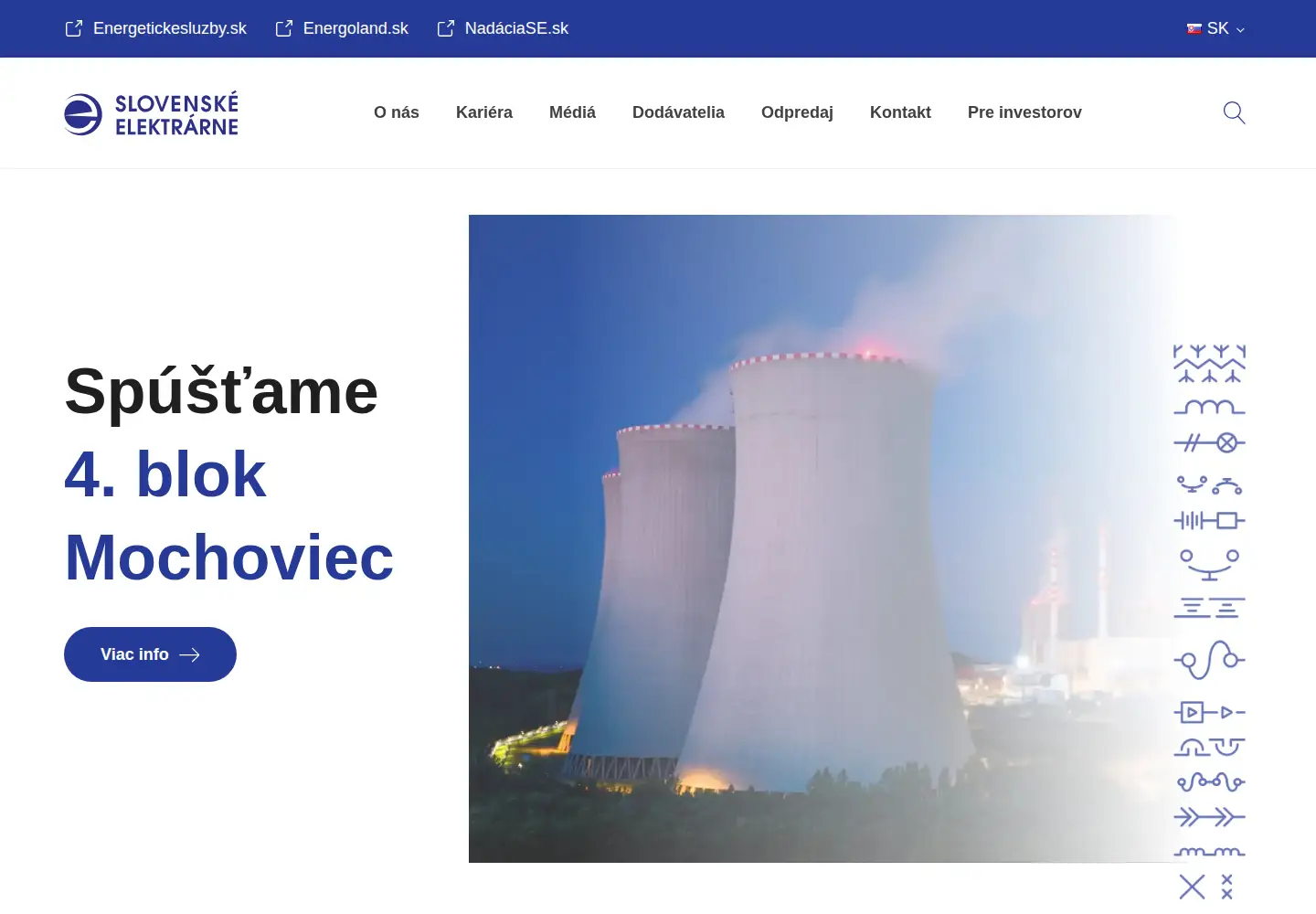 Captured homepage of seas.sk in the current scan