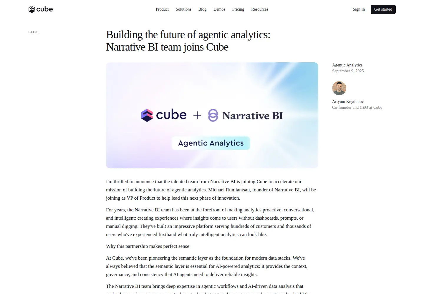 Captured homepage of narrative.bi in the current scan