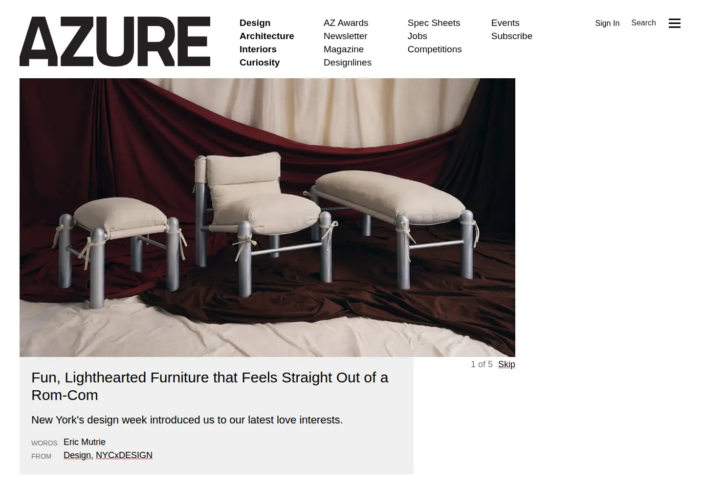 Screenshot of azuremagazine.com