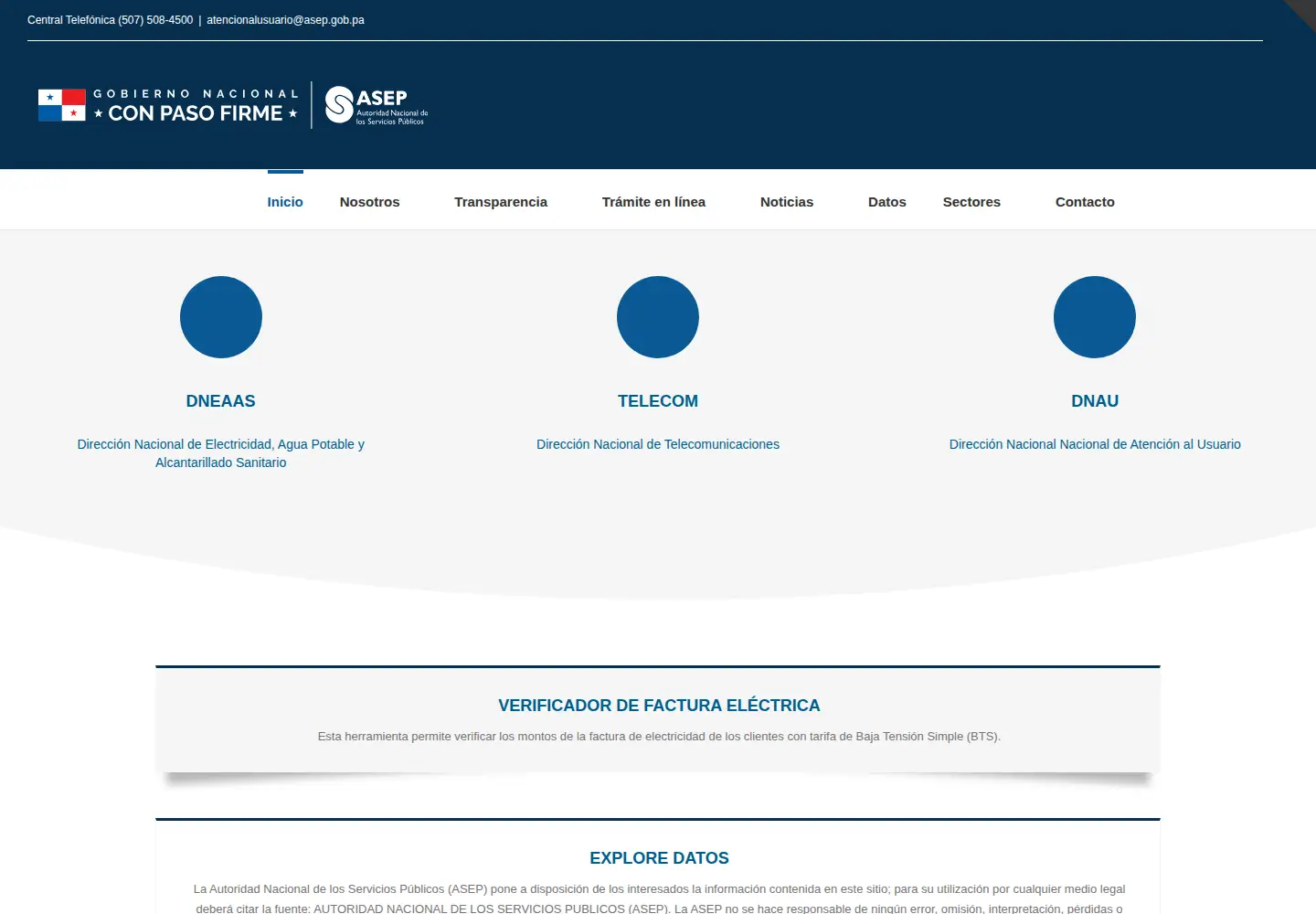 Screenshot of asep.gob.pa