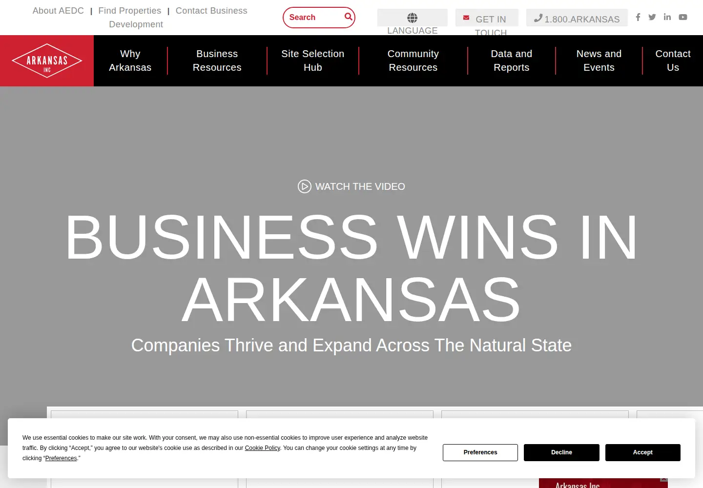 Screenshot of arkansasedc.com