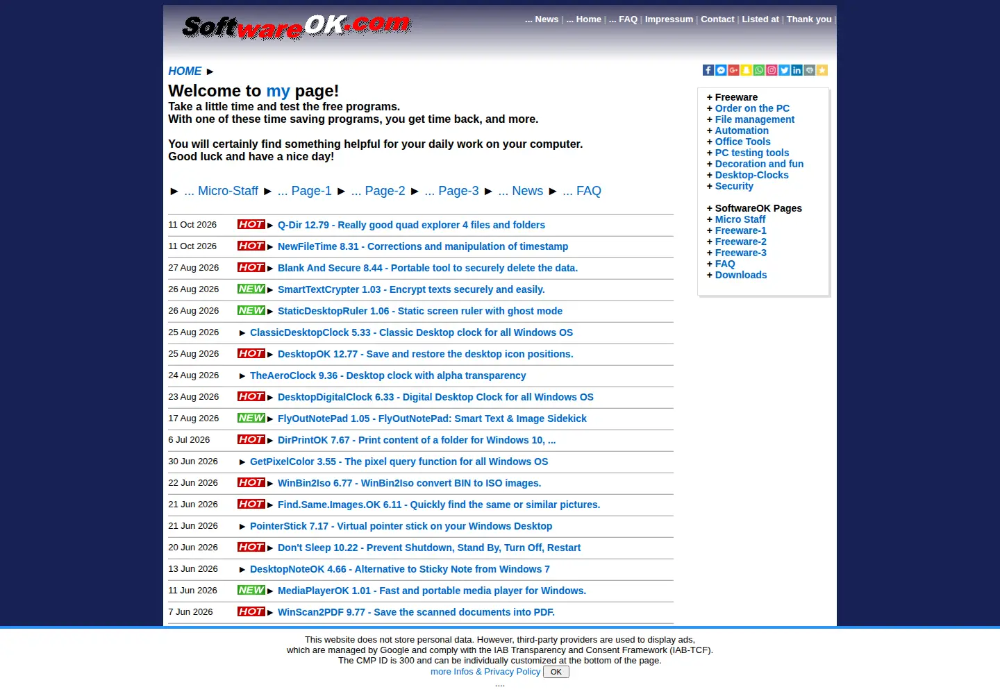 Screenshot of softwareok.com