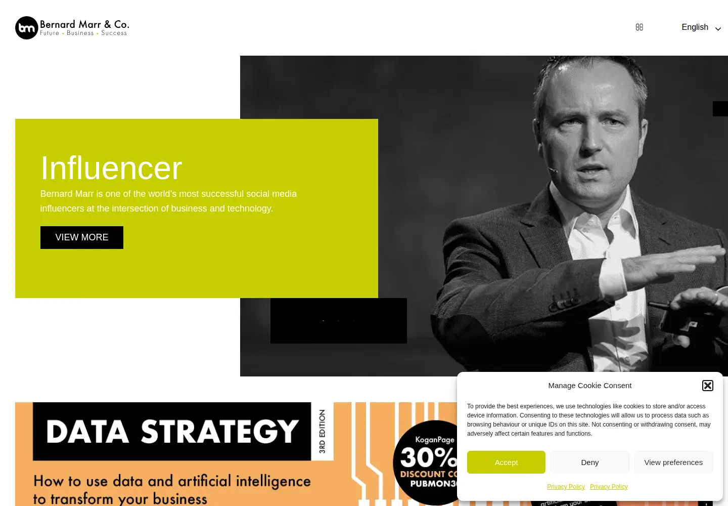 Captured homepage of bernardmarr.com in the current scan
