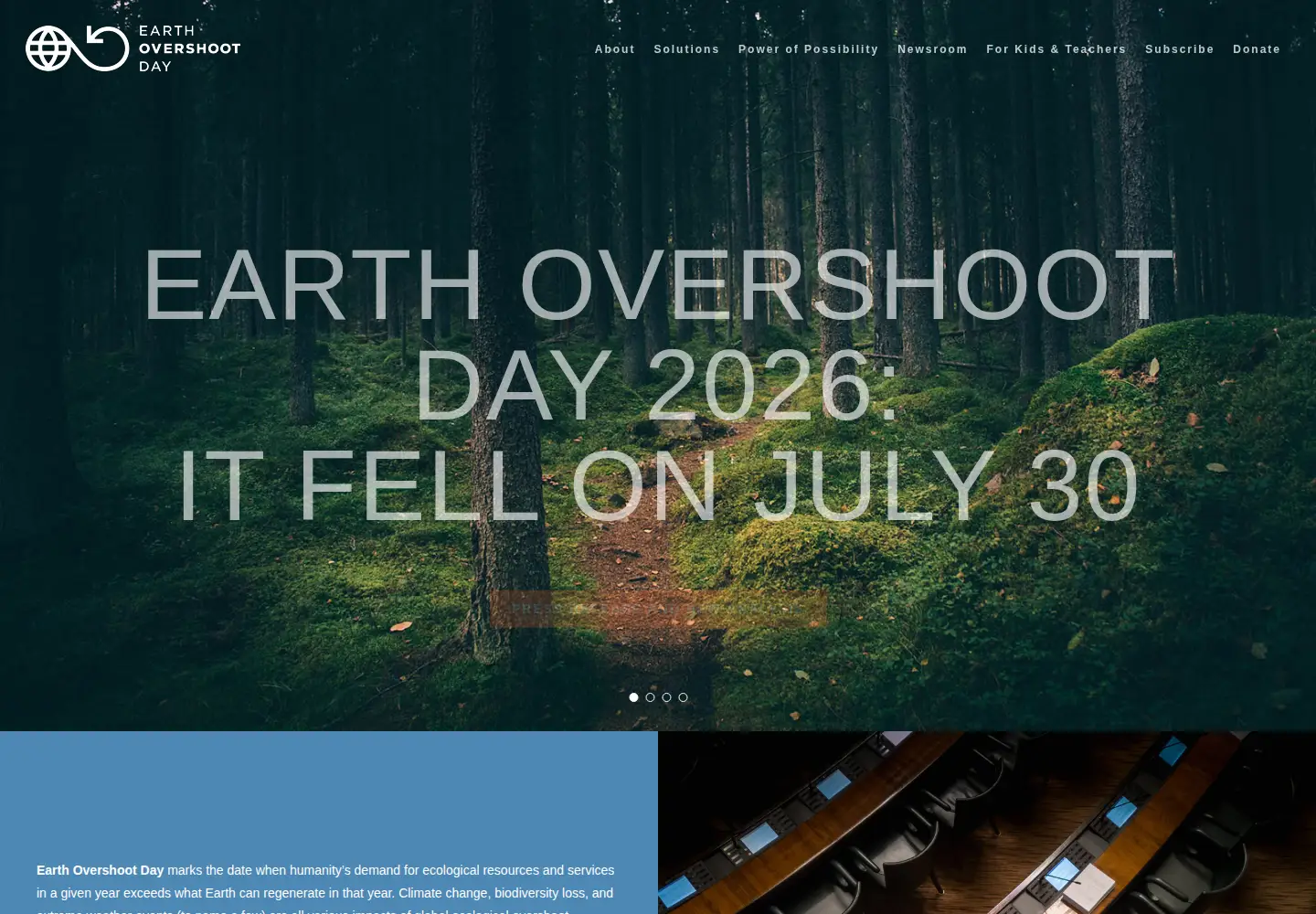 Screenshot of overshootday.org