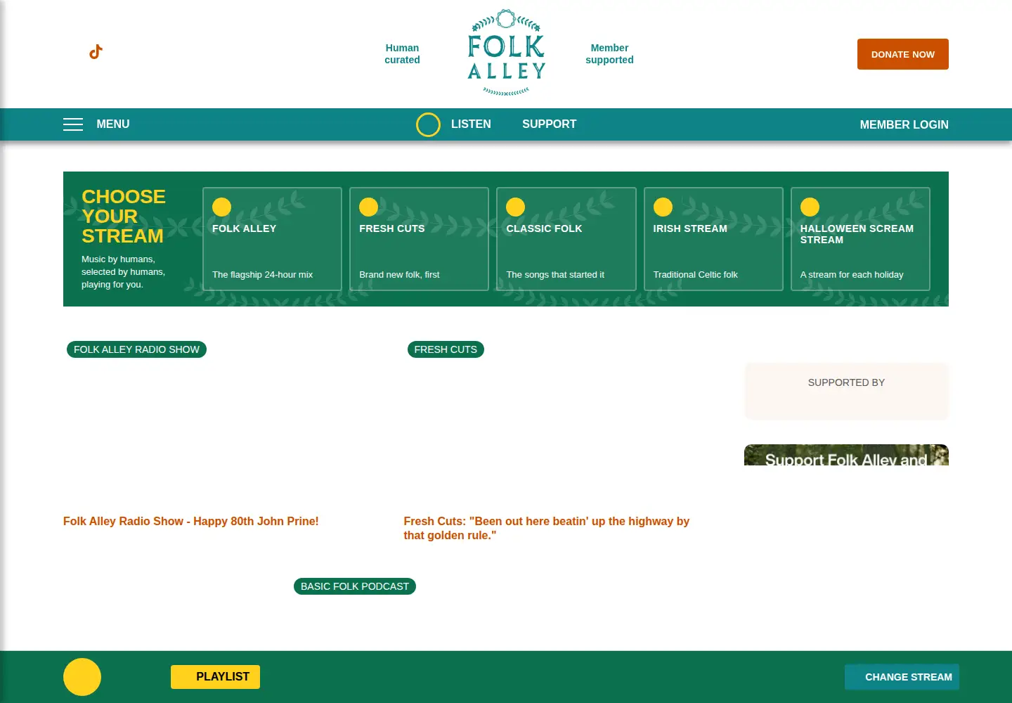 Captured homepage of folkalley.com in the current scan