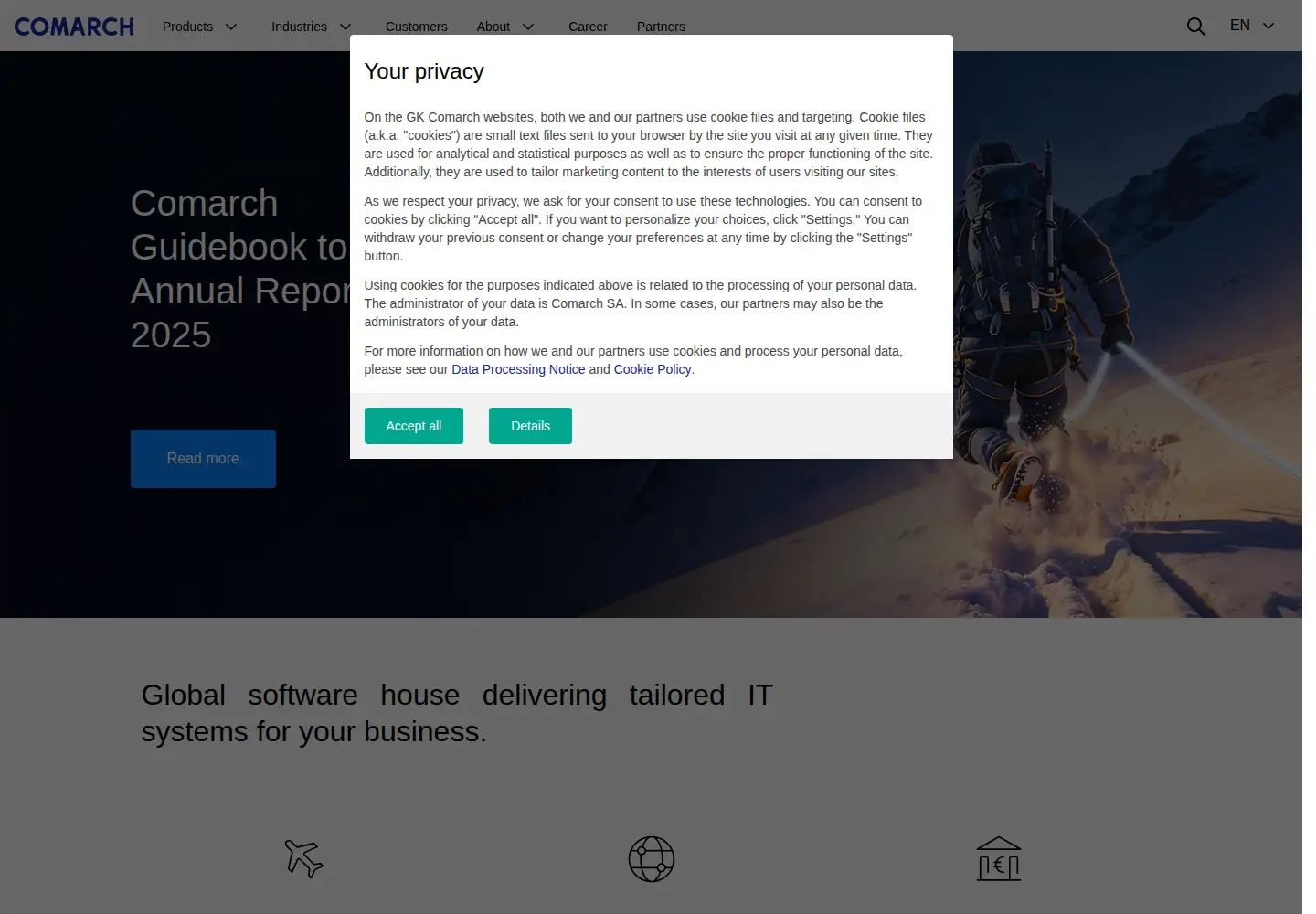 Screenshot of comarch.com
