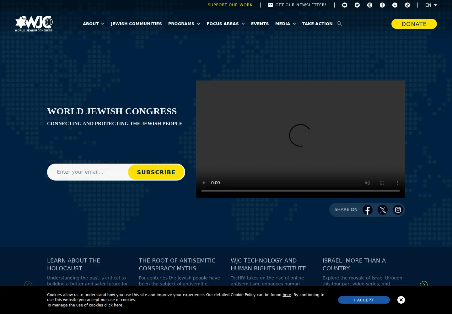 Screenshot of worldjewishcongress.org