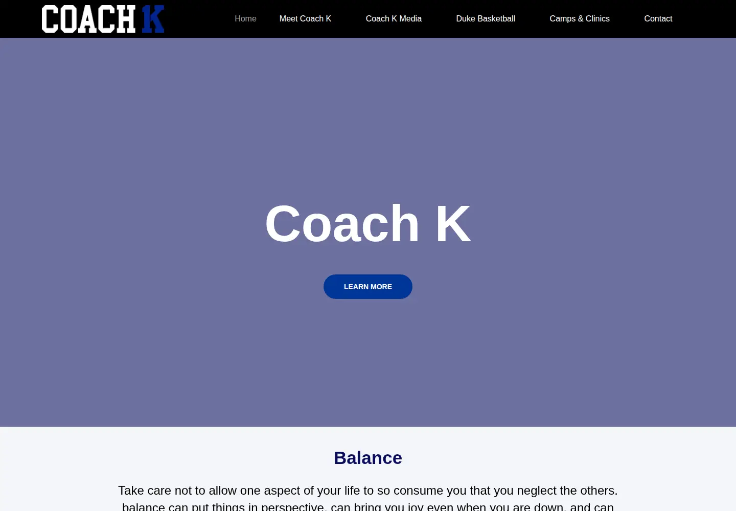 Screenshot of coachk.com