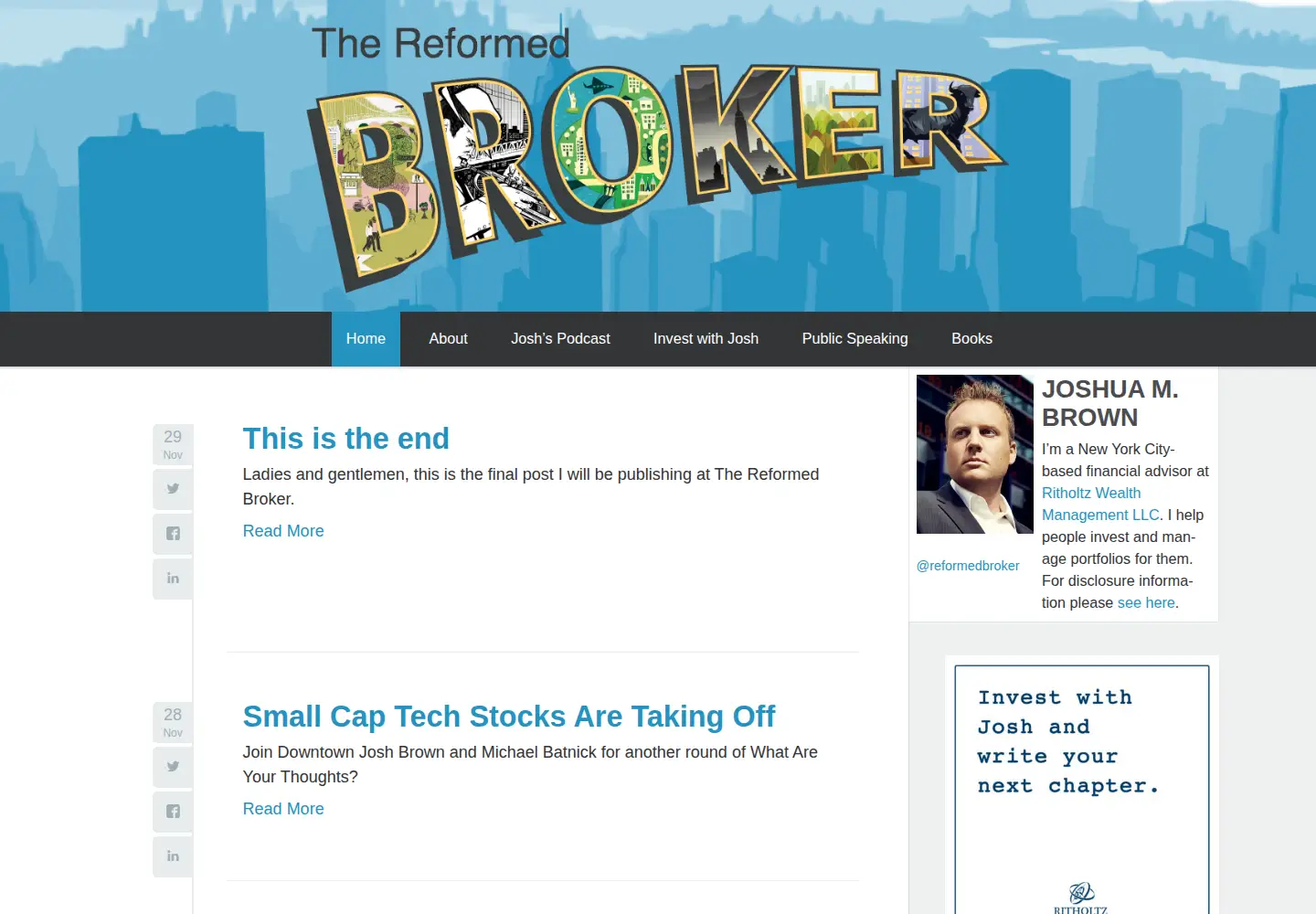 Captured homepage of thereformedbroker.com in the current scan