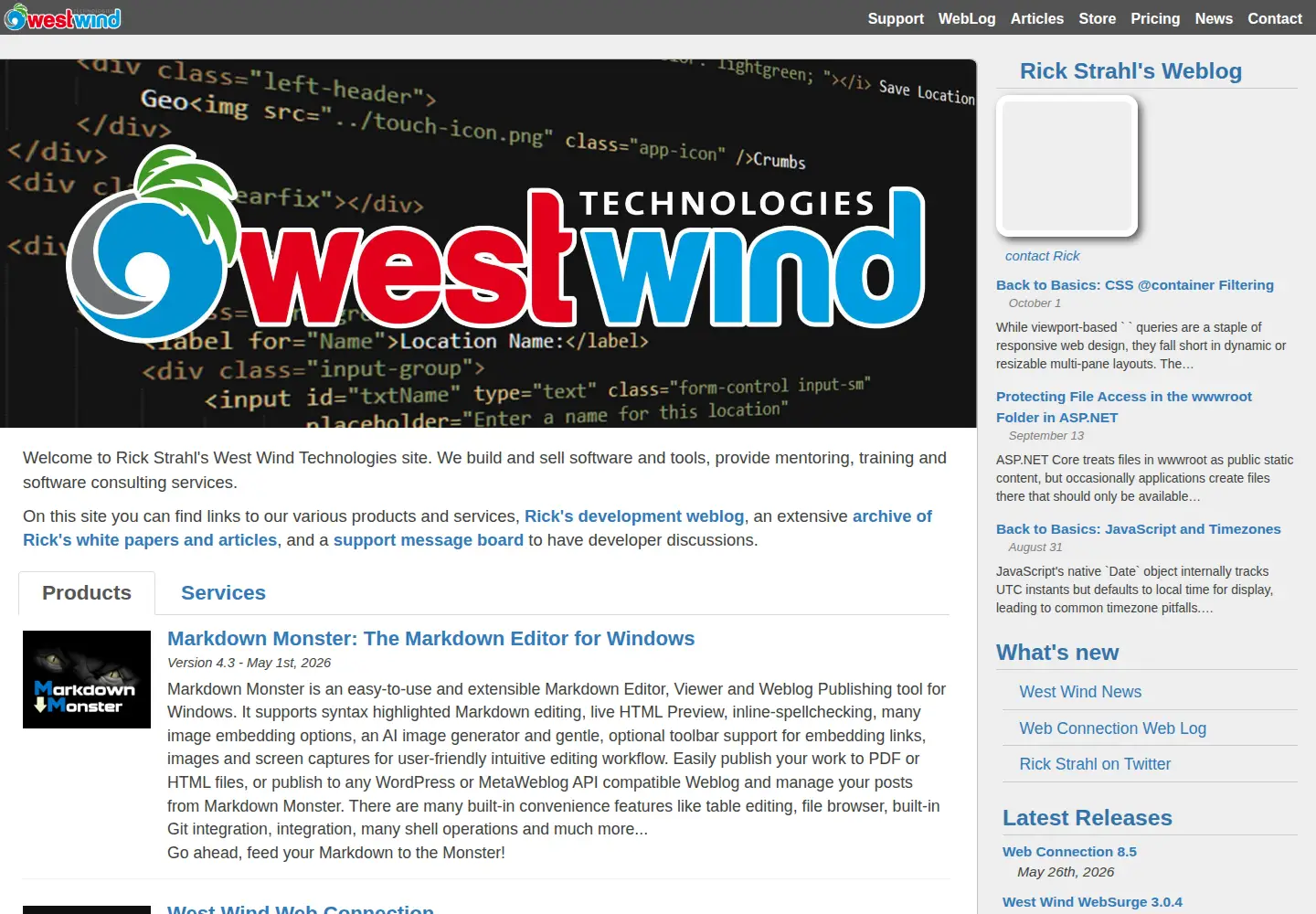 Screenshot of west-wind.com