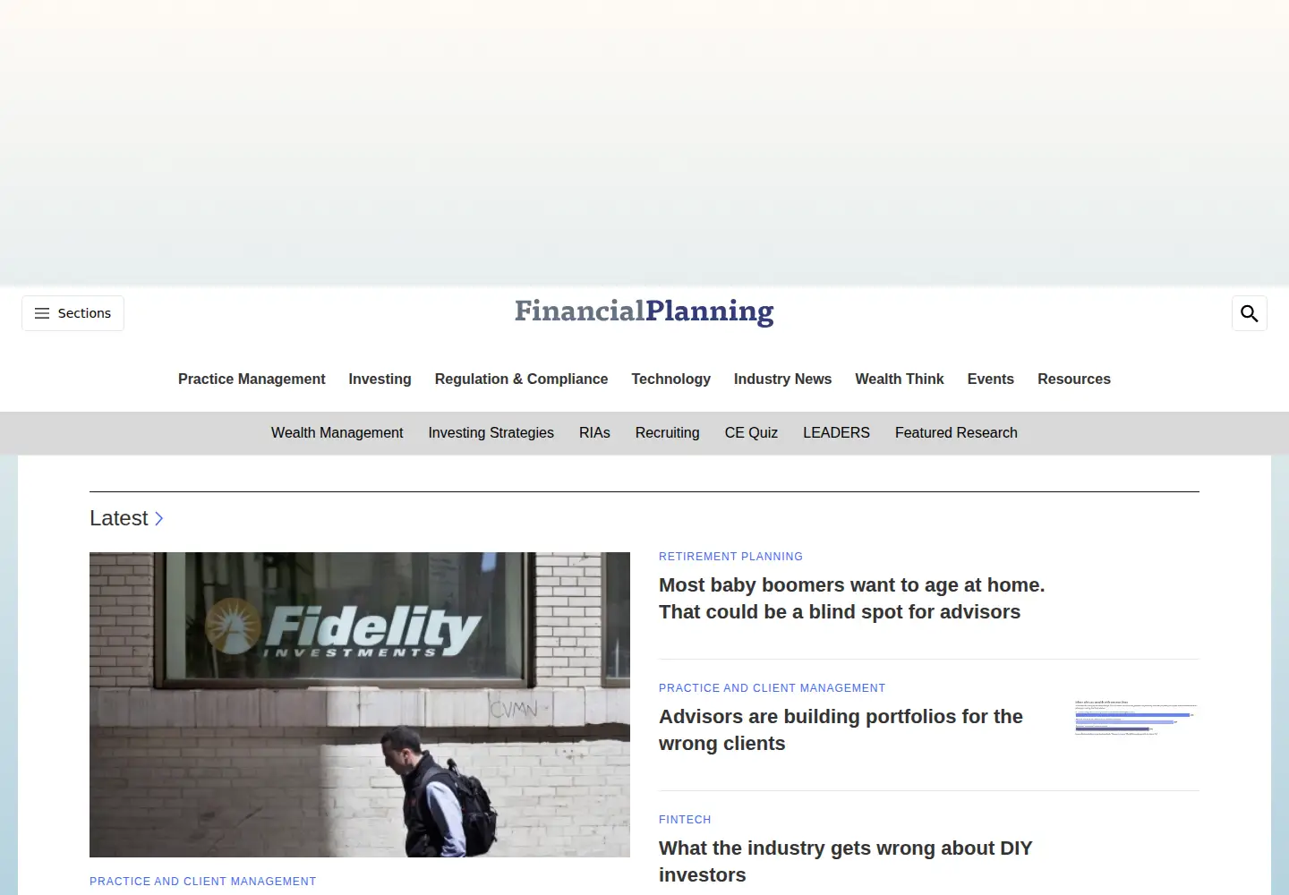 Screenshot of financial-planning.com