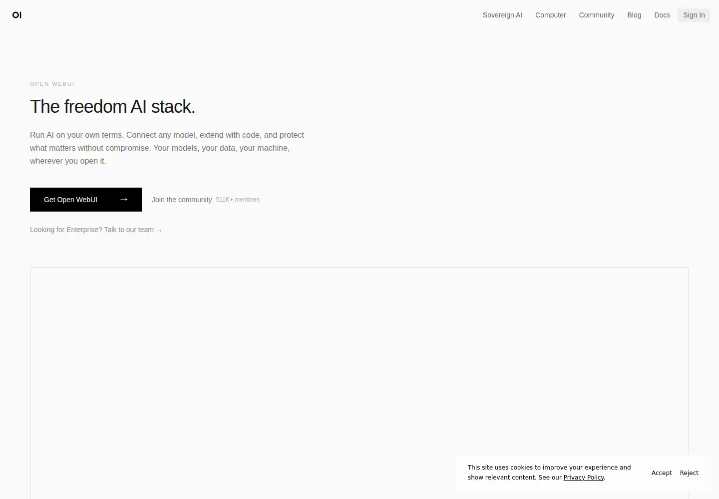 Screenshot of openwebui.com