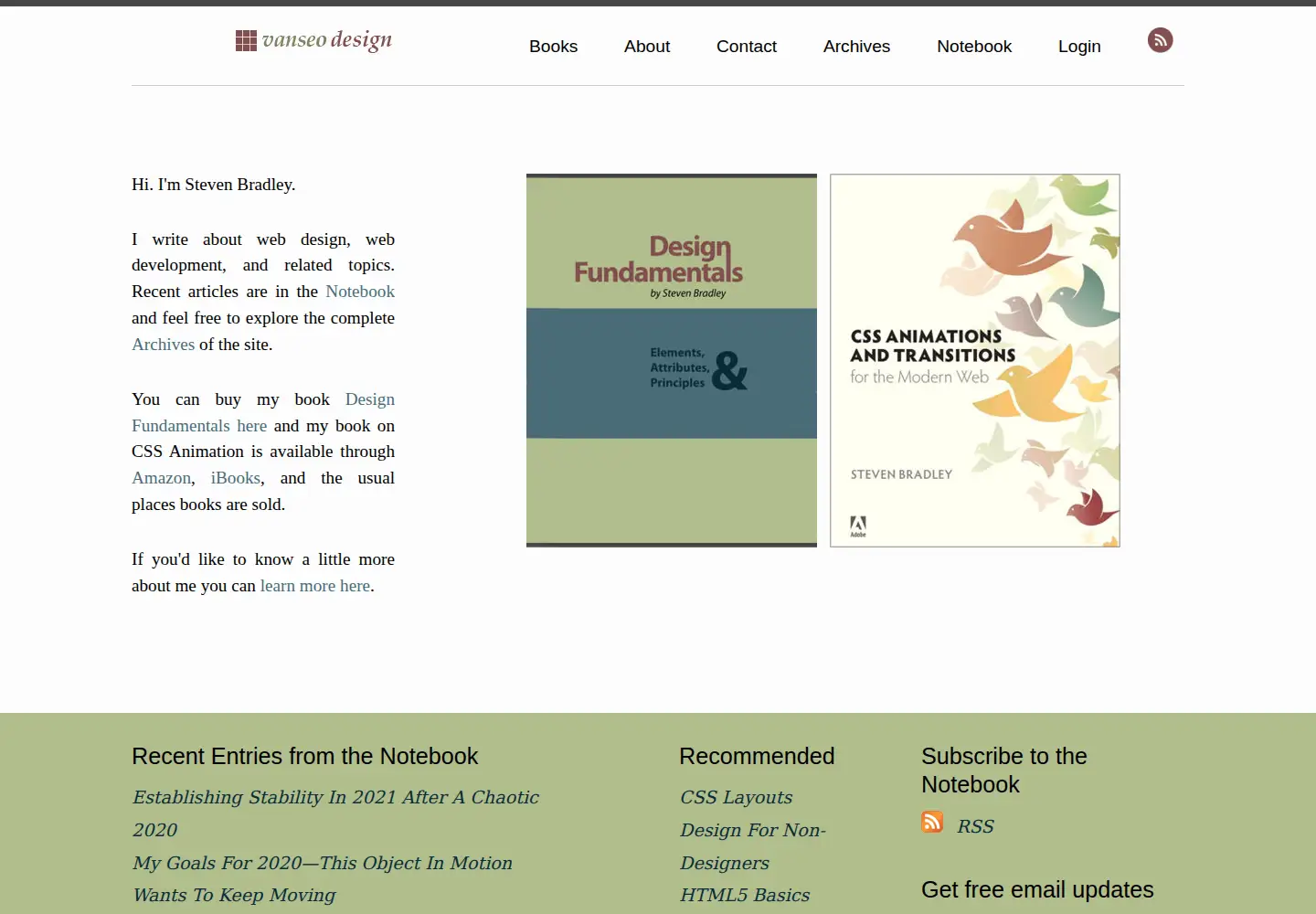 Captured homepage of vanseodesign.com in the current scan