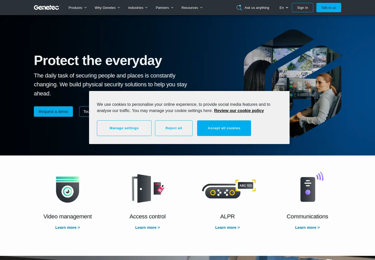 Screenshot of genetec.com