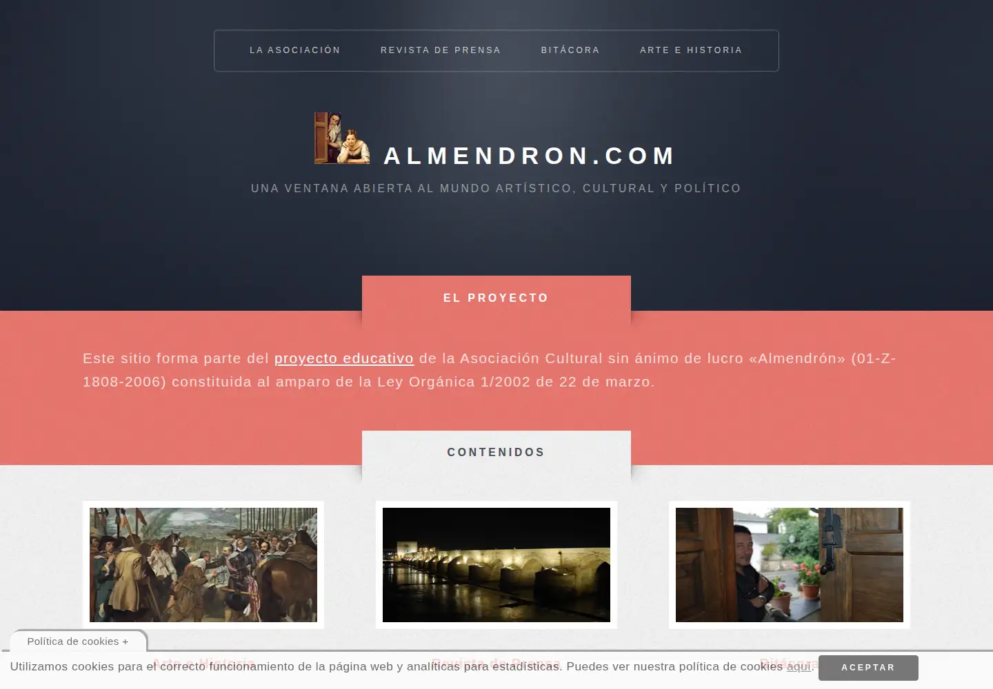 Captured homepage of almendron.com in the current scan