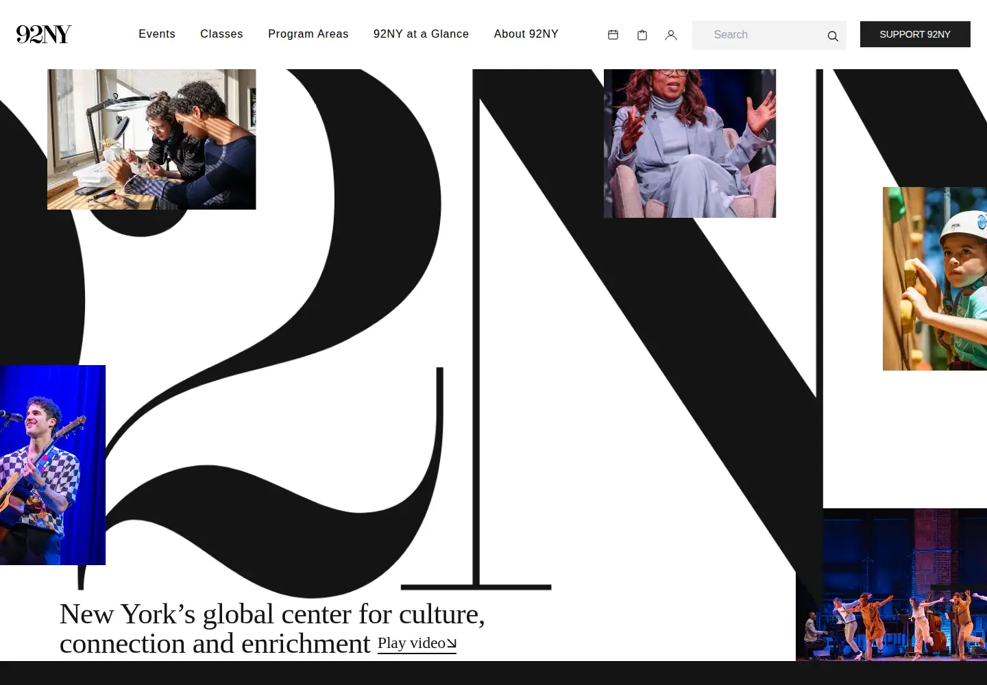 Captured homepage of 92y.org in the current scan