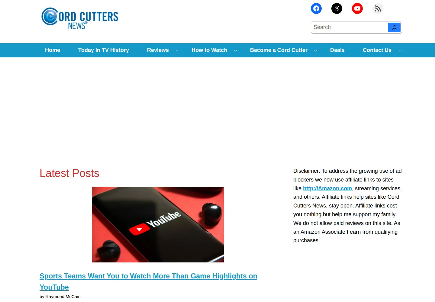 Captured homepage of cordcuttersnews.com in the current scan